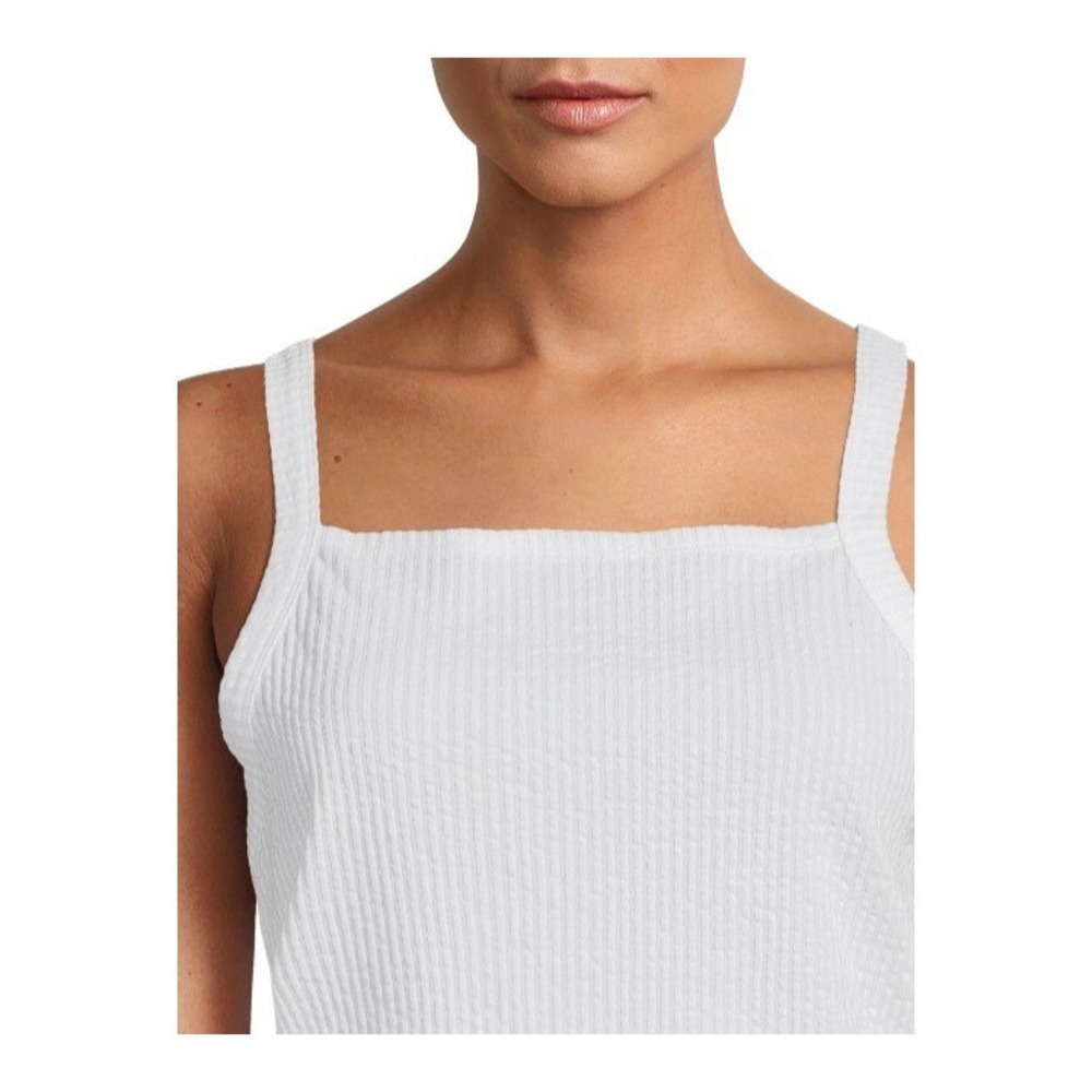 Time and Tru Women's Square Necked Tank Top Vivid White Size Large 12-14 - Picture 5 of 5